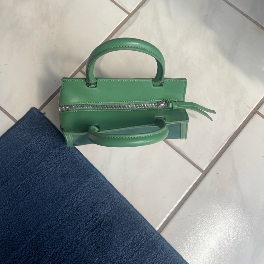 Brandon Blackwood Arlen Bag Green Mesh Vegan Leather Top Handle Crossbody - Picture 6 of 12